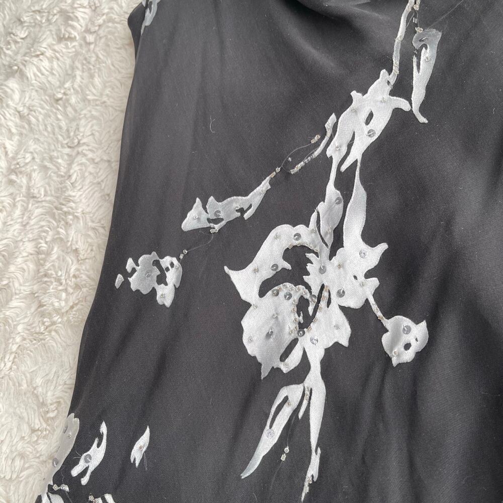 Alex Evenings beaded floral silk slip dress with matching scarf formal cocktail - Picture 12 of 17